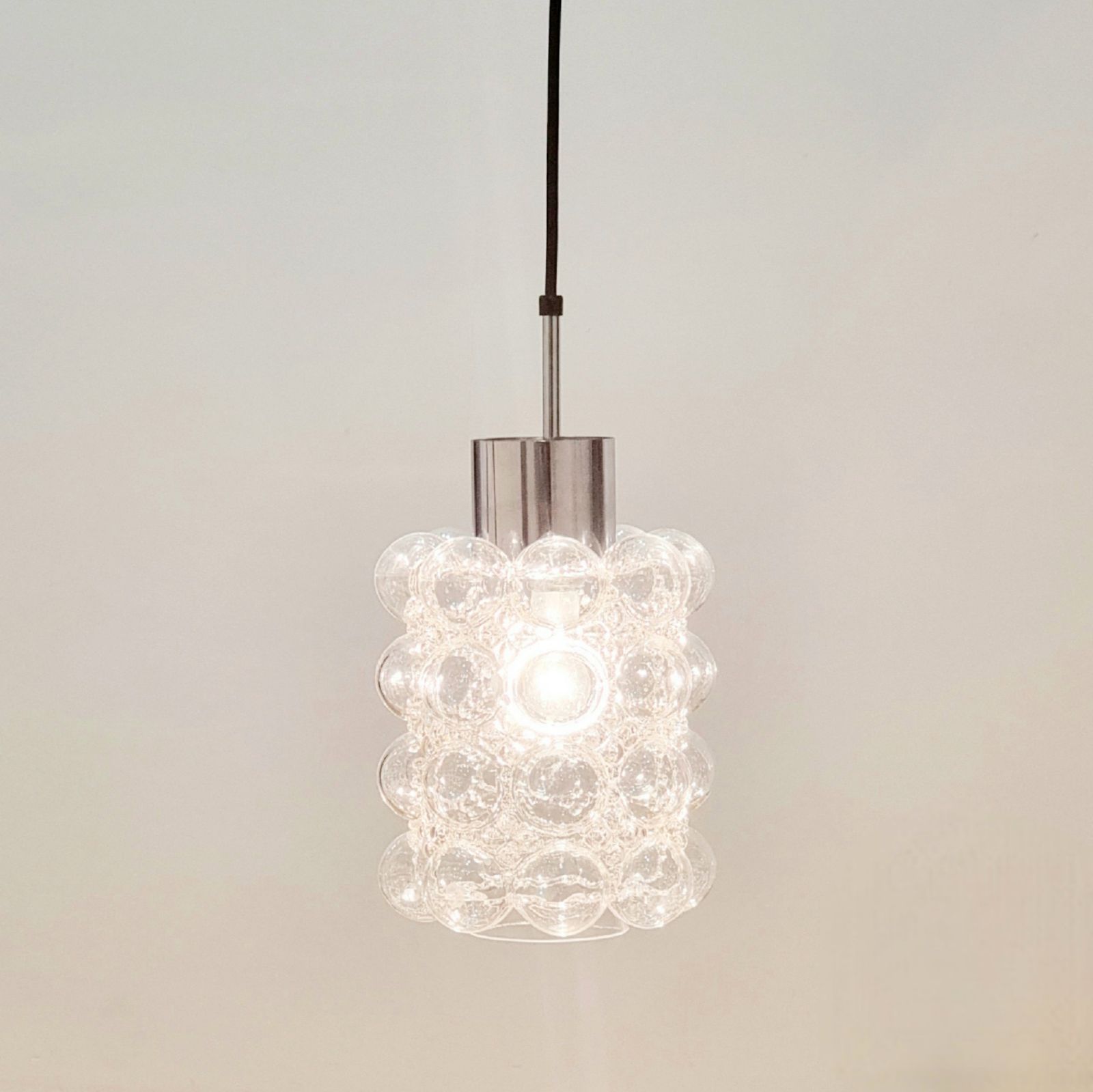 Pair Of Mid Century Modern Bubble Glass Ceiling Lights By Helena Tynell For Limburg, Germany, 1960s photo for sale