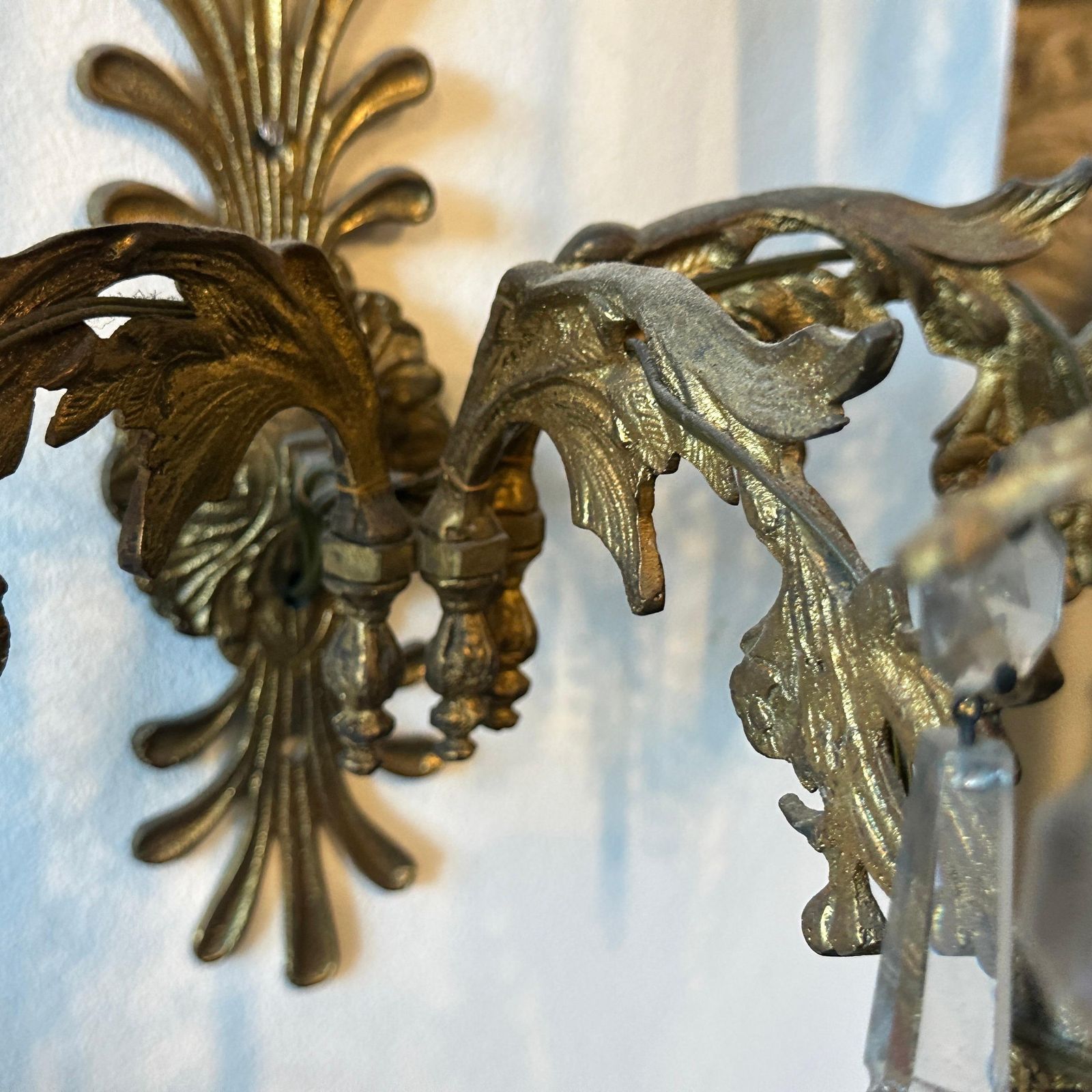 photo furniture A Pair Of Art Nouveau Gilded Iron And Cristal Sicilian Wall Sconces