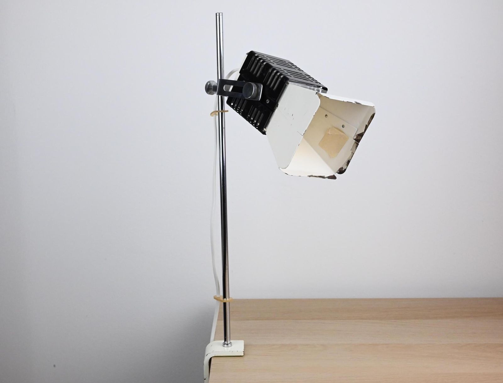 Industrial Desk Lamp, Desk Lamp, Industrial Lamp, Architect Lamp, White Lamp, Mid Century Lighting, Mid Century Light, Table Lamp photo for sale