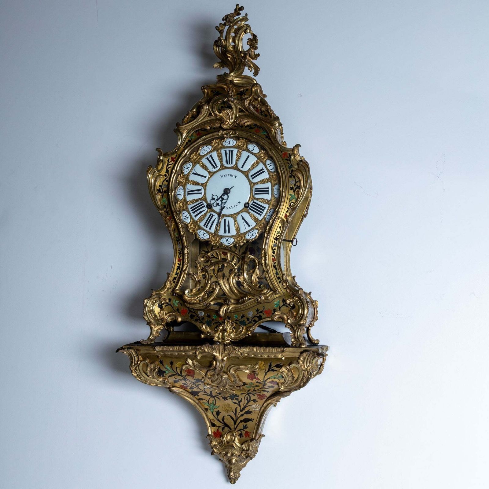 Louis Quinze Grand Cartel Pendule With Console, Sig. Balthazar Lieutaud & Joffroy à Besançon, Mid 18th Century photo for sale