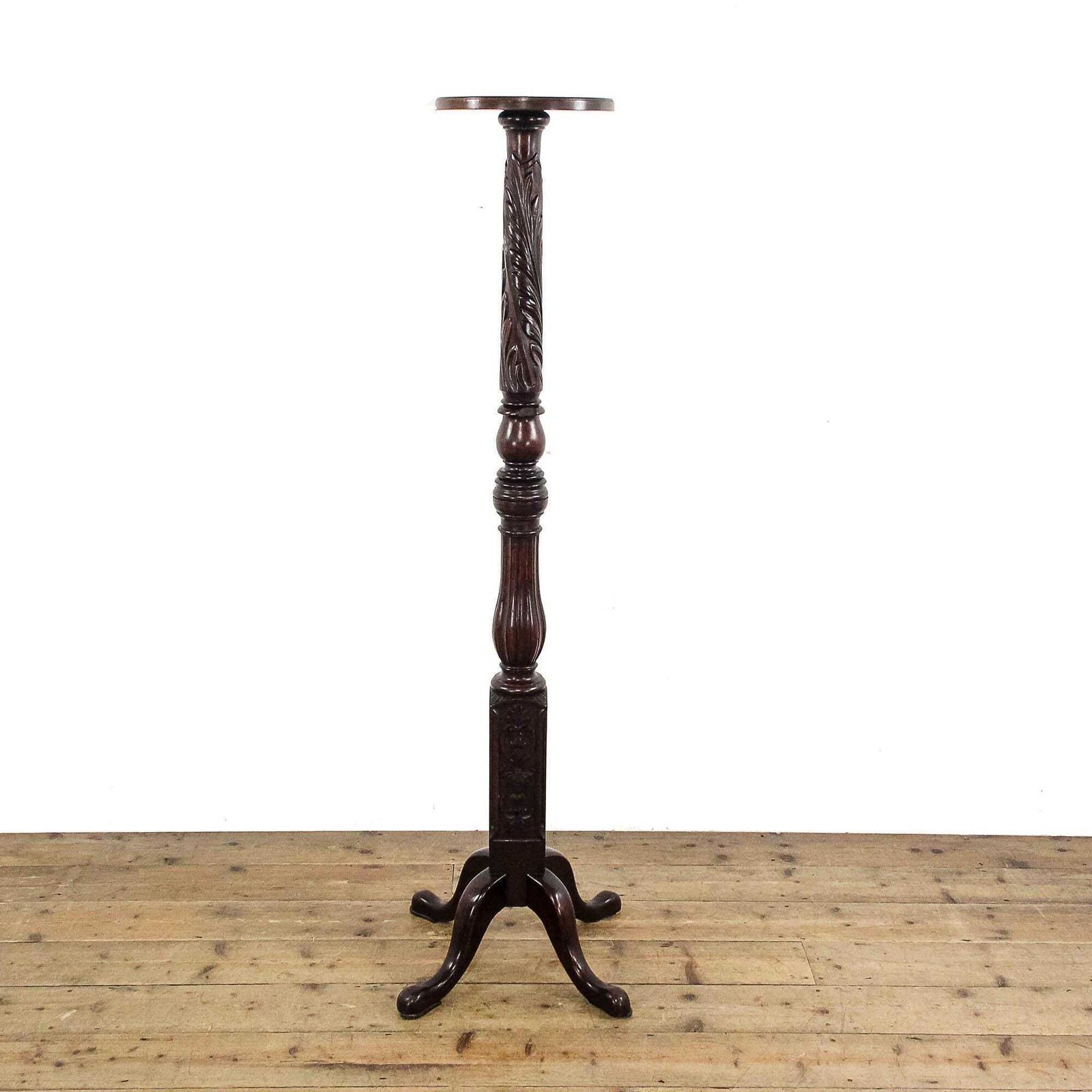 Antique Carved Mahogany Torchiere | Antique Plant Stand | Mahogany Stand | Plant Stand | Antique Stand | Torchiere (M 5826) photo furniture