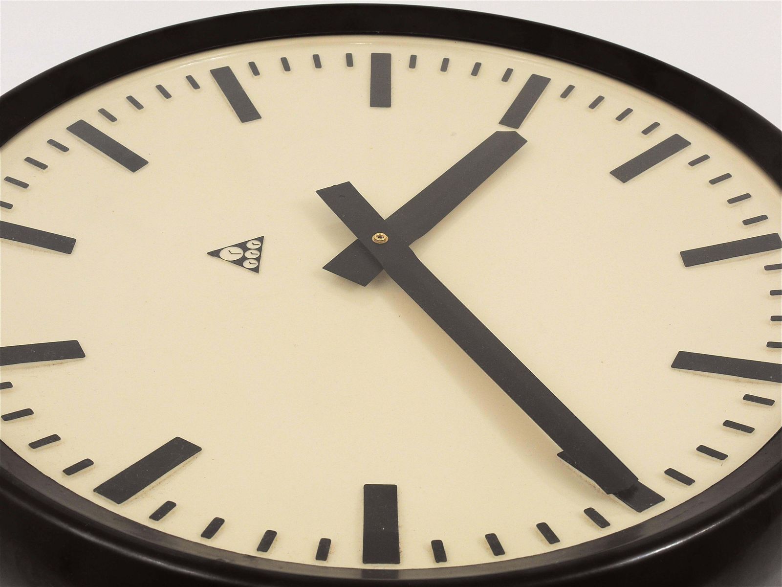 Huge Bakelite Industrial Train Station Round Wall Clock From The 1940s photo 651.0