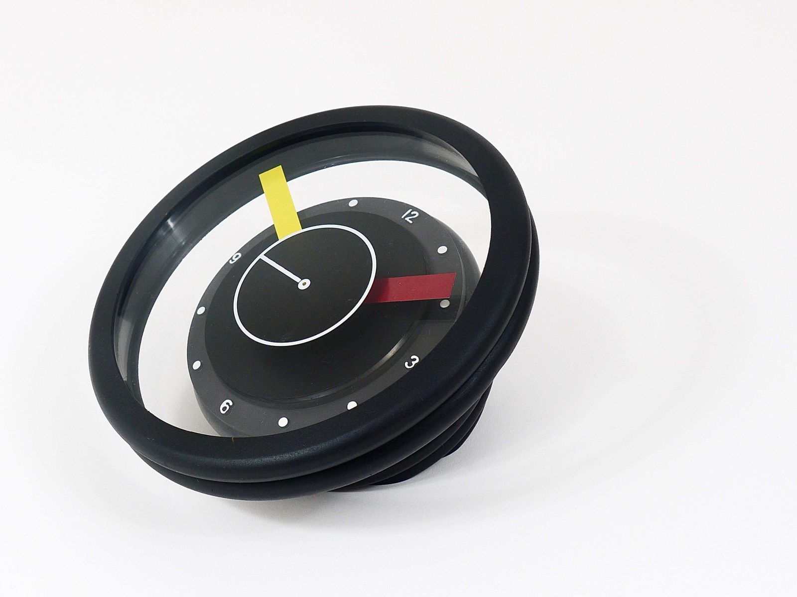 Postmodern Round Pop Art Desk Or Table Clock, Memphis Milano Style, Italy, 1990s photo buy
