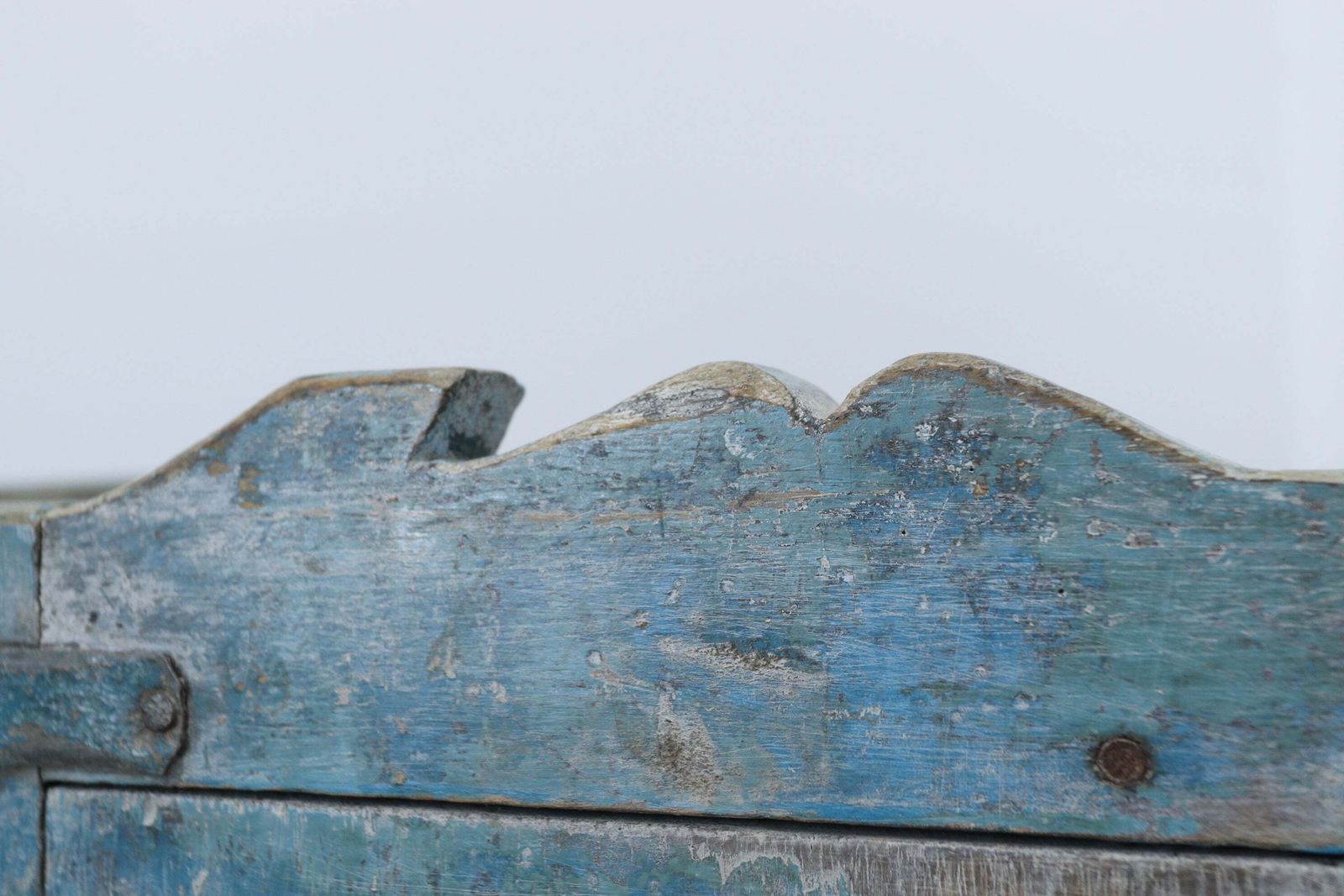 photo for sale Early 19th Century Original Hand Painted Blue Indian Cabinet