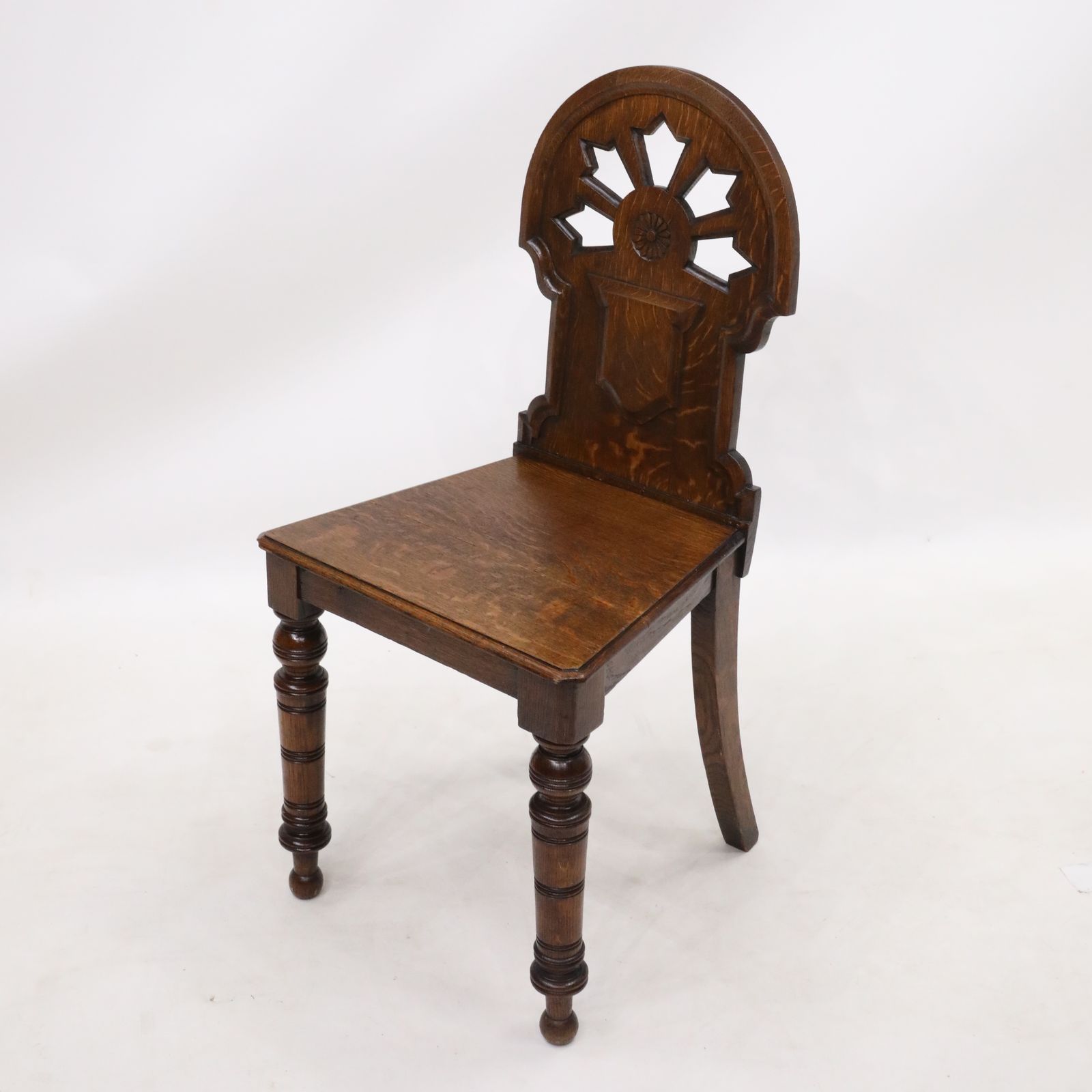 photo vinterior Carved Antique William IV Hall/Bedroom Chair Quartersawn Oak Free Delivery