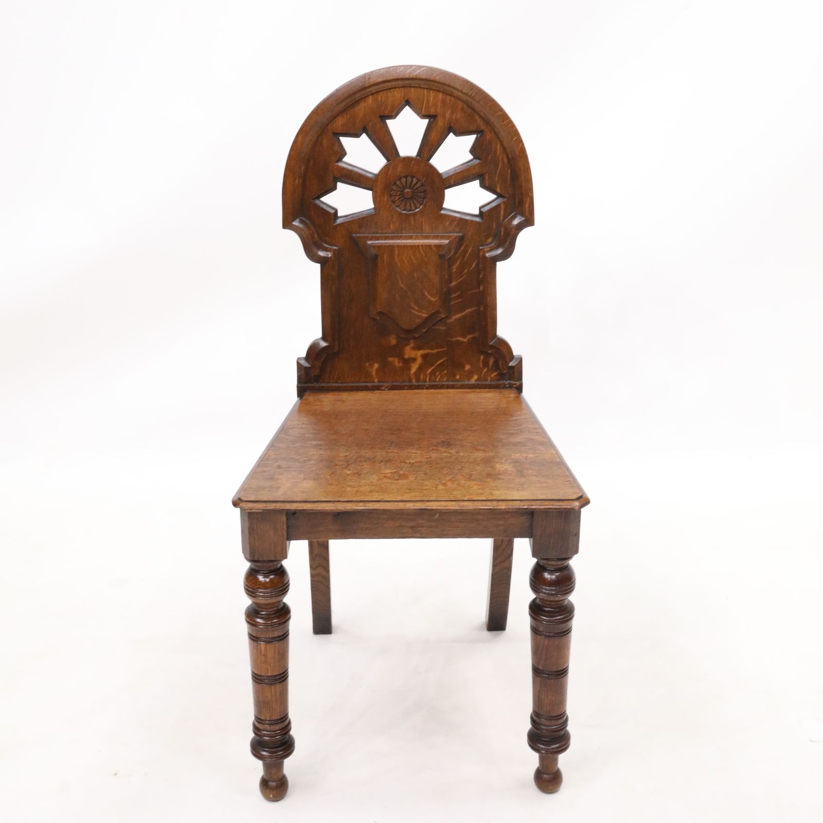 Carved Antique William IV Hall/Bedroom Chair Quartersawn Oak Free Delivery