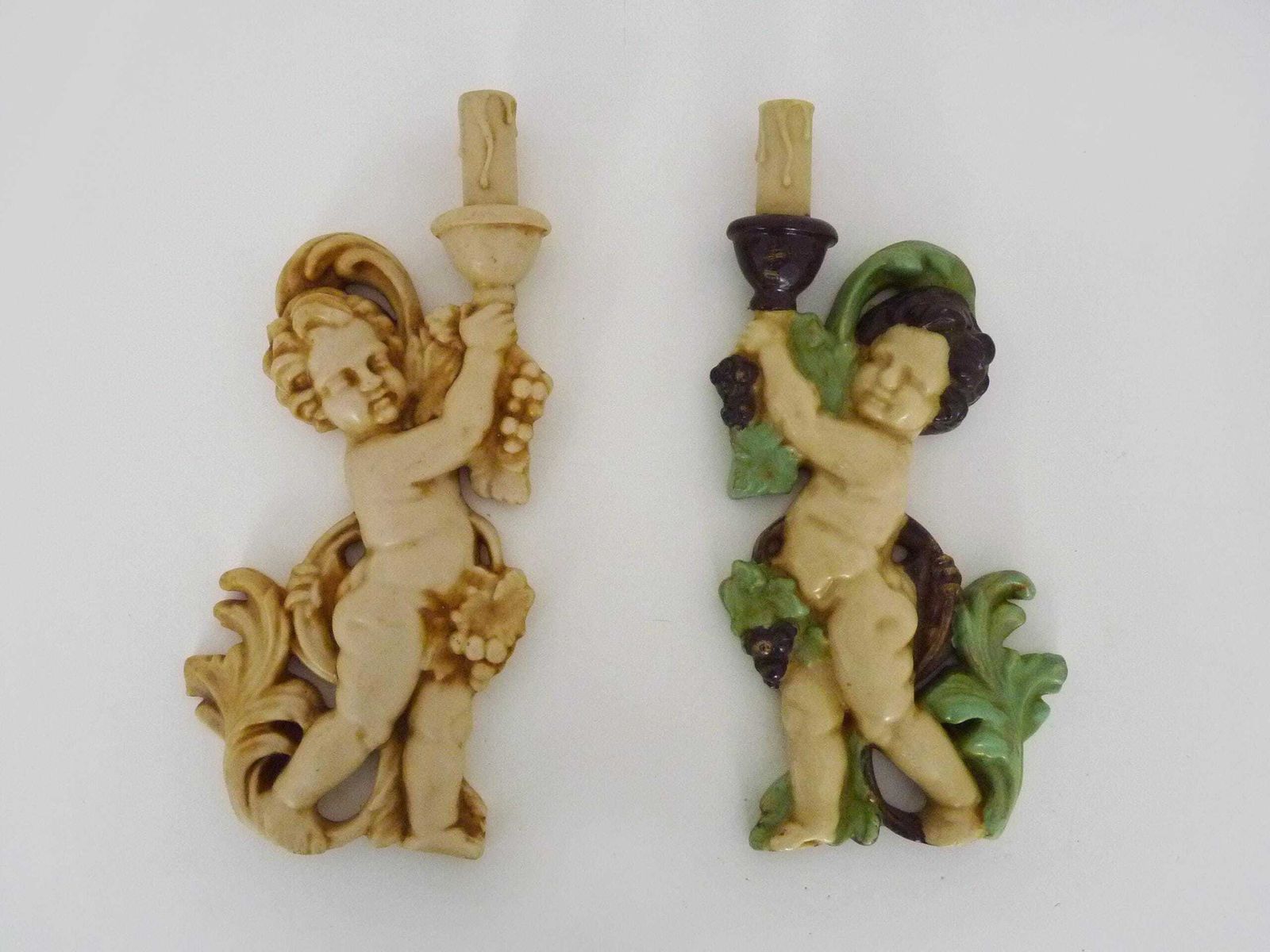 Pair Of Resin Cherub Wall Lights From The 60s And 70s