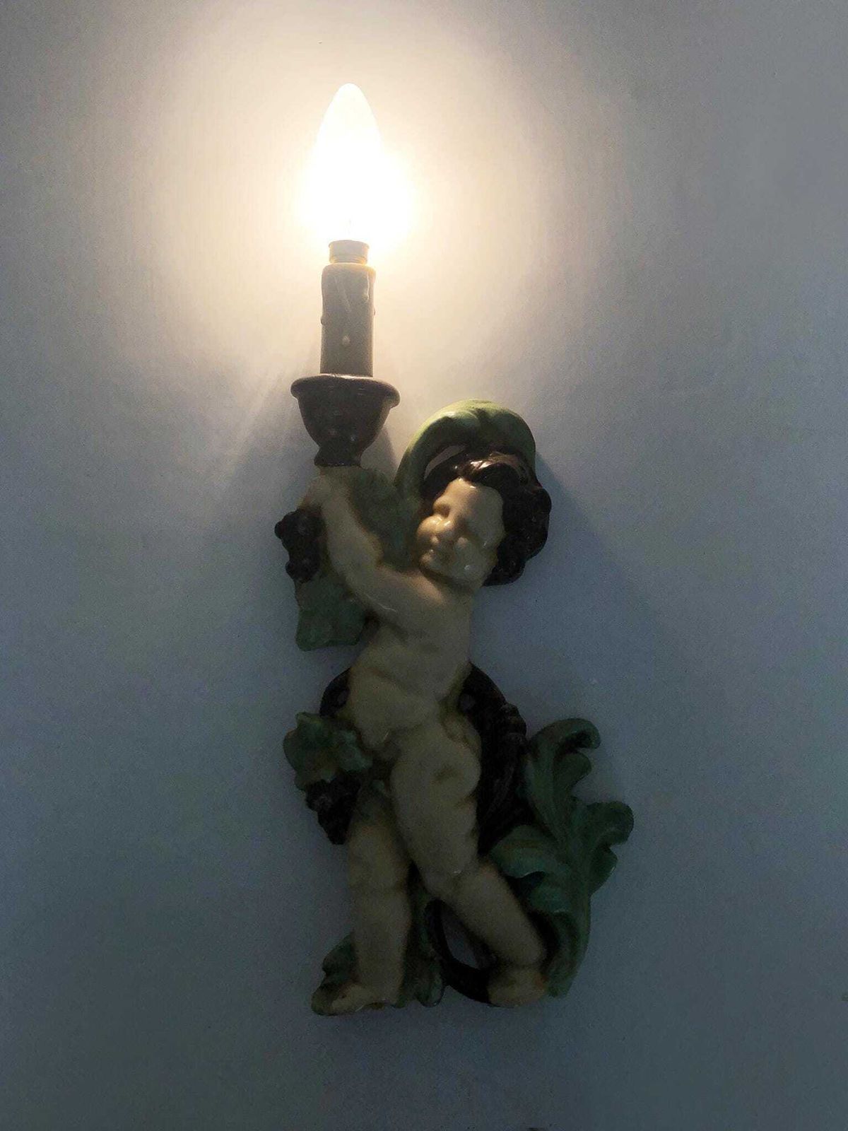 Pair Of Resin Cherub Wall Lights From The 60s And 70s photo furniture