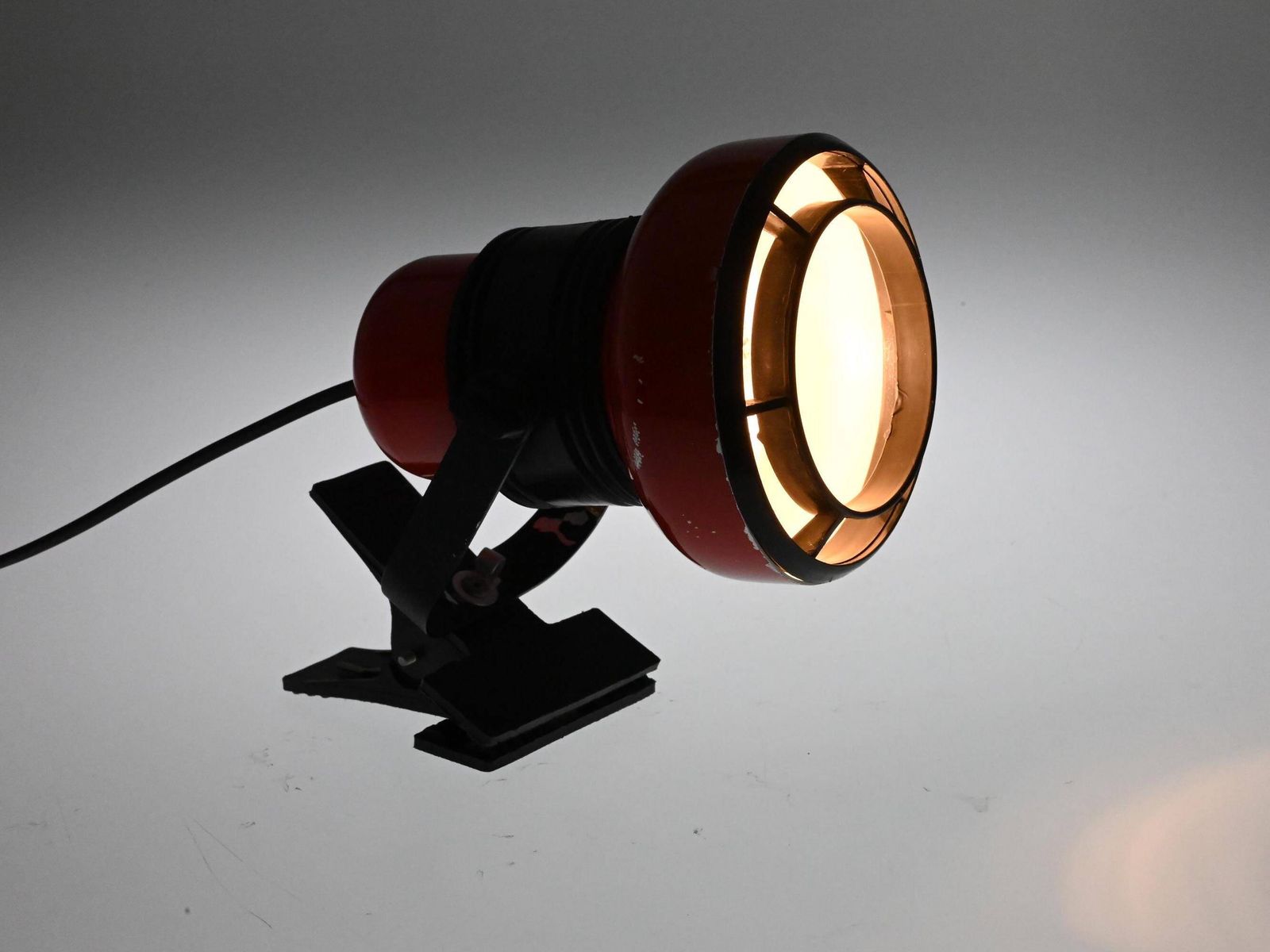 Mid Century Desk Lamp, Clip On Lamp, Desk Metal Lamp, Table Lamp, Desk Lamp, Bedside Lamp, Mid Century Lamp, Red Lamp, Table Light photo furniture