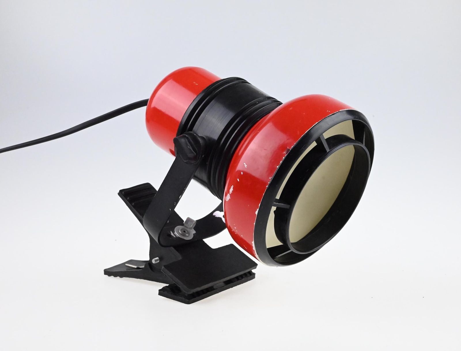 Mid Century Desk Lamp, Clip On Lamp, Desk Metal Lamp, Table Lamp, Desk Lamp, Bedside Lamp, Mid Century Lamp, Red Lamp, Table Light photo for sale