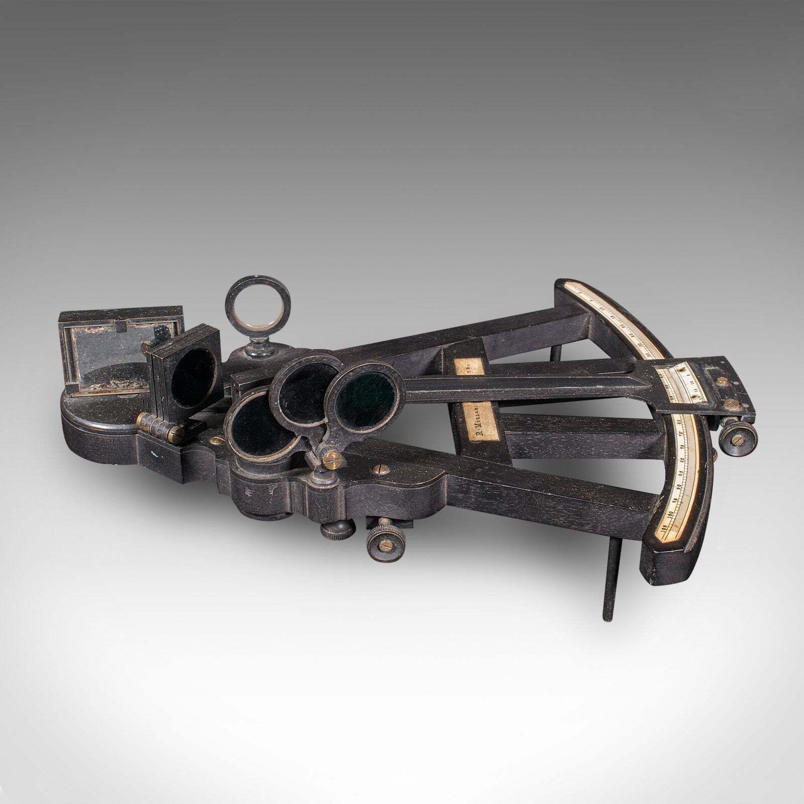 Antique Cased Octant, Scottish, Ebony, Navigation Instrument, Sextant, Victorian photo Home Decor