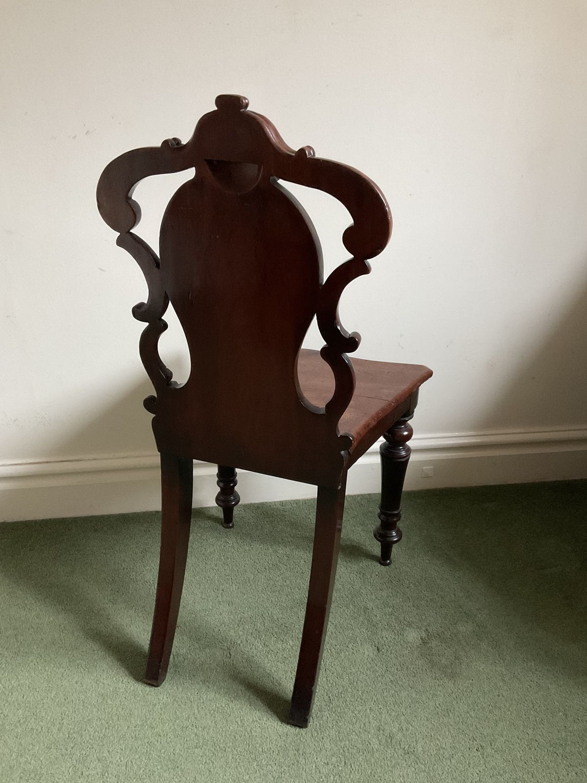 Victorian Mahogany Shield Back Hall Chair Circa 1870 photo furniture