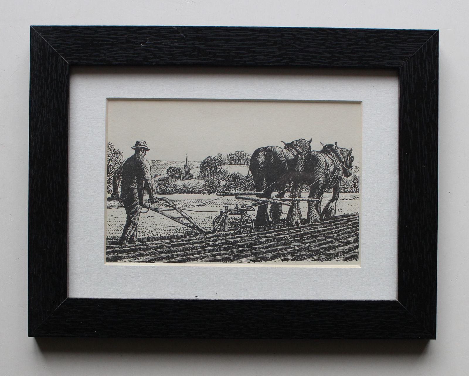 A Set Of Six Small Framed Prints 'Farming In The 1940's By Charles Frederick Tunnicliffe photo Art