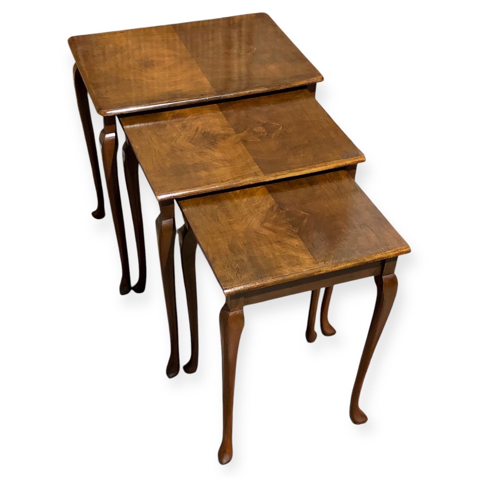 Handsome Nest Of Vintage Walnut Coffee Tables photo vinterior