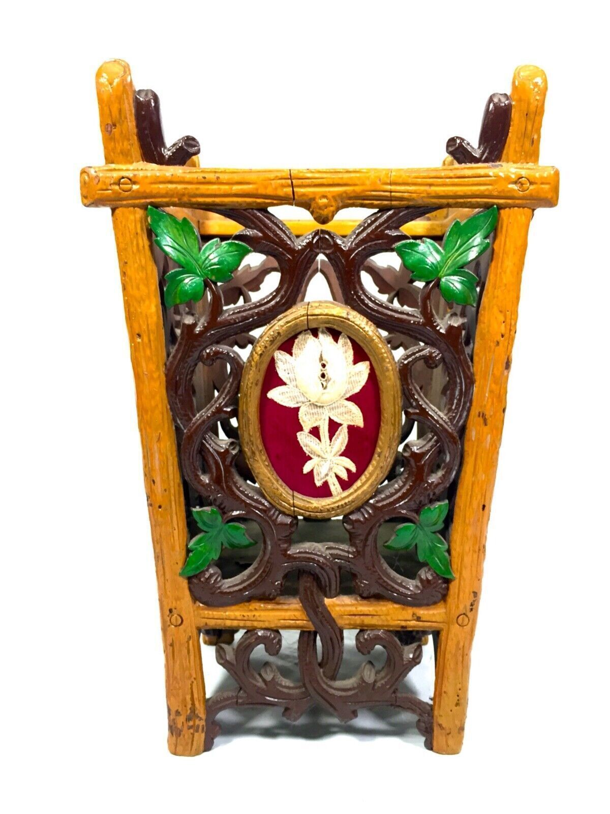 Antique Black Forest Wood Waste Paper Bin / Umbrella Stand / Stick Holder C.1900 photo 249.0