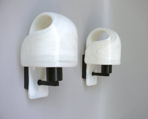 Space Age Futuristic Dark Brown Acrylic Glass Wall Lights From Wila, 1970s, Set Of 2