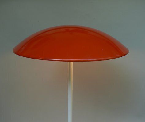photo for sale Orange And White Mushroom Outdoor Garden Lamps From Bega, 1950s, Set Of 2