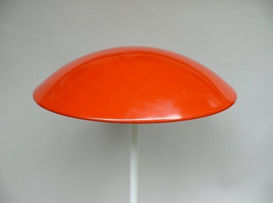 14898.8 Orange And White Mushroom Outdoor Garden Lamps From Bega, 1950s, Set Of 2 photo