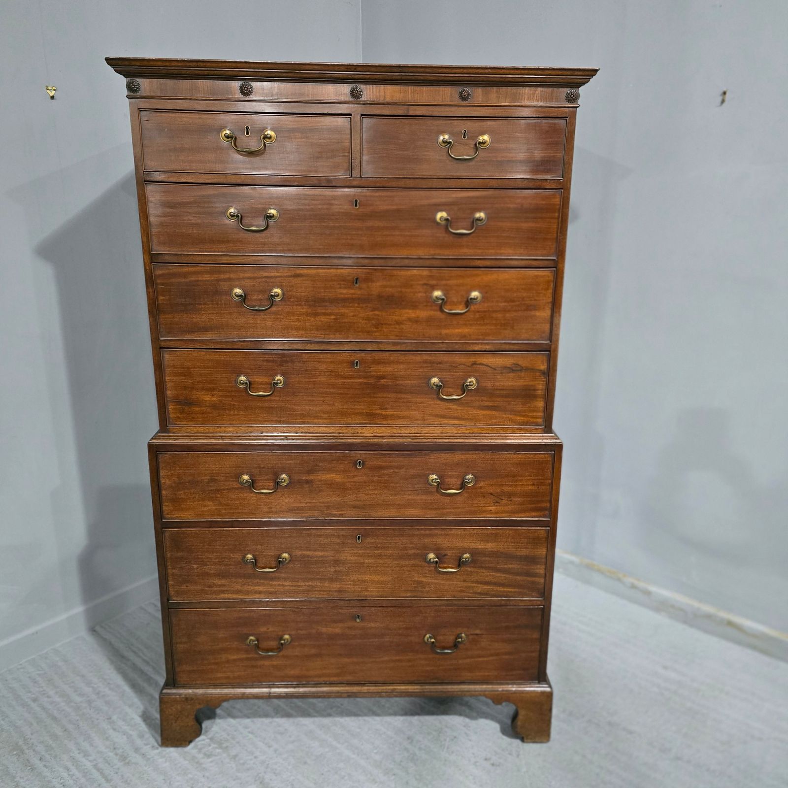 Top Quality Georgian Mahogany Chest On Chest Of Drawers