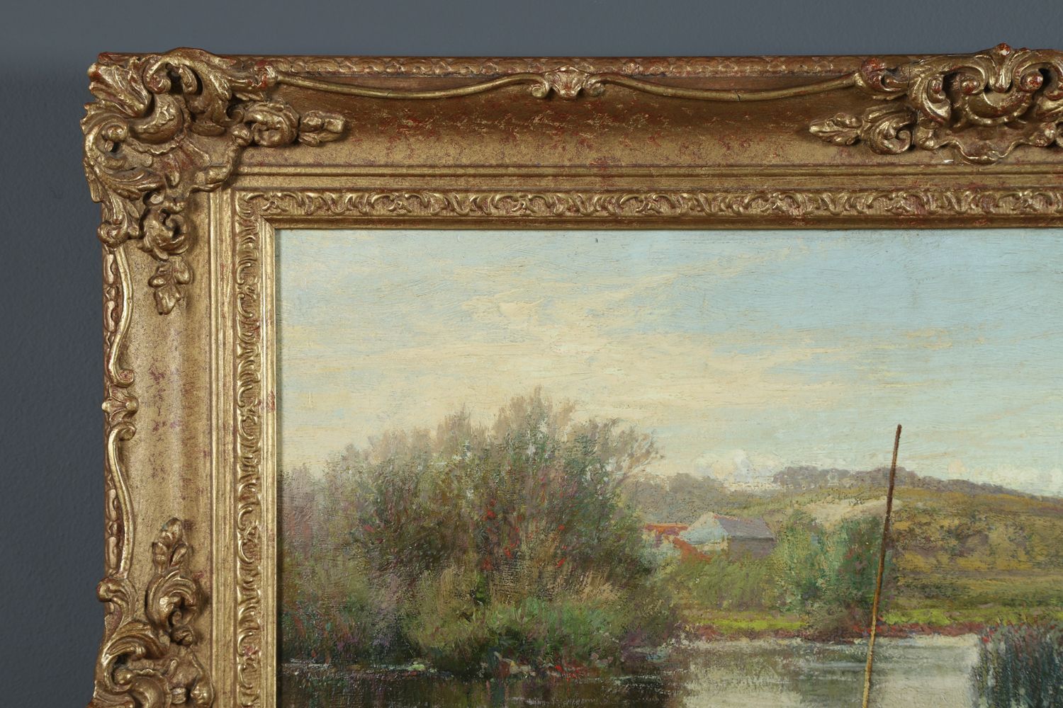 Nglish Victorian Angler’s Assistant Fishing Landscape Oil Painting Picture By Paul H Ellis (Circa 1890) photo furniture