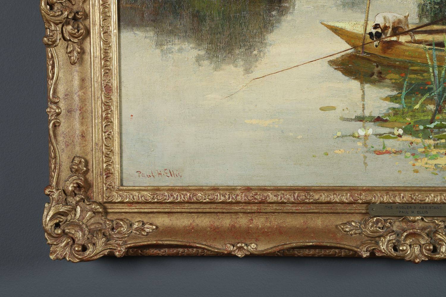photo furniture Nglish Victorian Angler’s Assistant Fishing Landscape Oil Painting Picture By Paul H Ellis (Circa 1890)