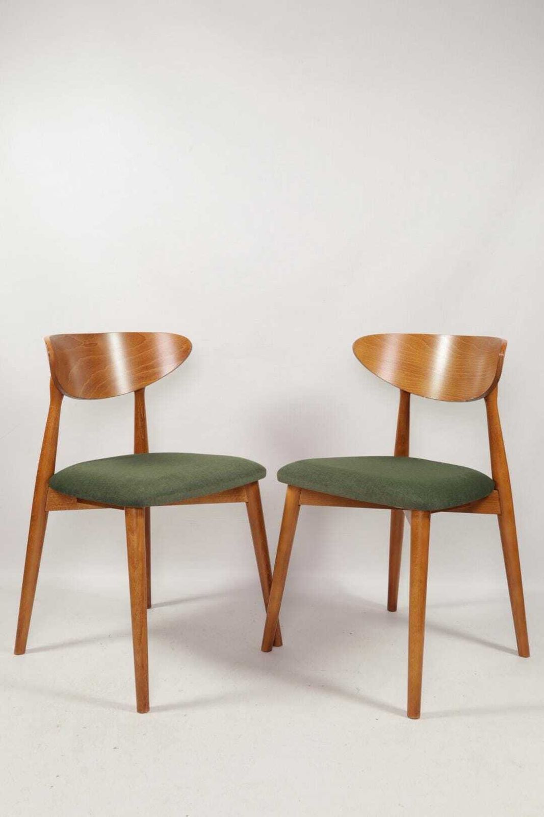 Modern Dining Chairs Set Of 4 , Green Velvet Fabric Office Chairs, Beech Wooden Chairs photo vinterior