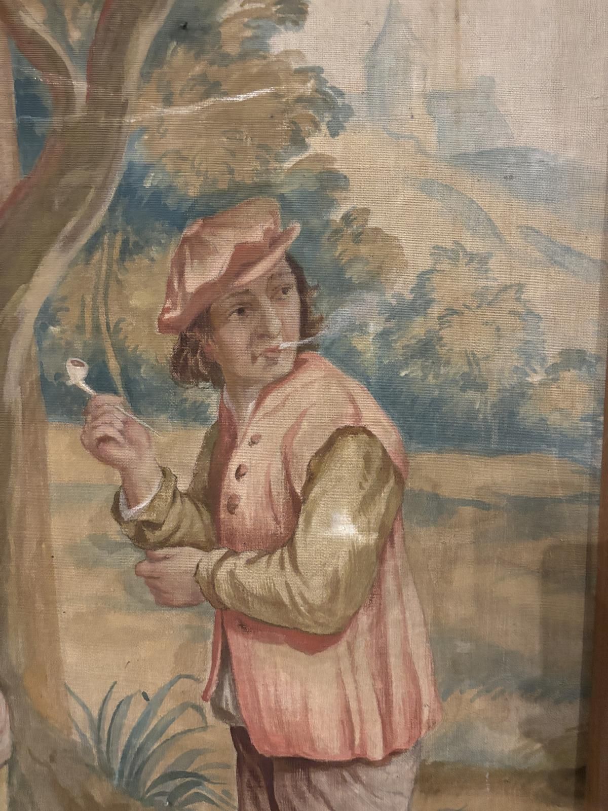 Large 19th Century Flemish Country Painting photo for sale