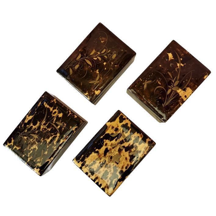 Japanese Lacquered Box Of Four Deck Of Cards photo 475.0