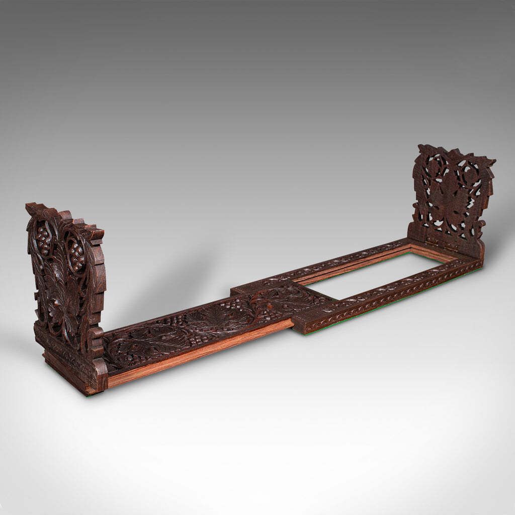 Antique Extending Book Slide, Anglo Indian, Carved Teak, Novel Rest, Victorian photo furniture