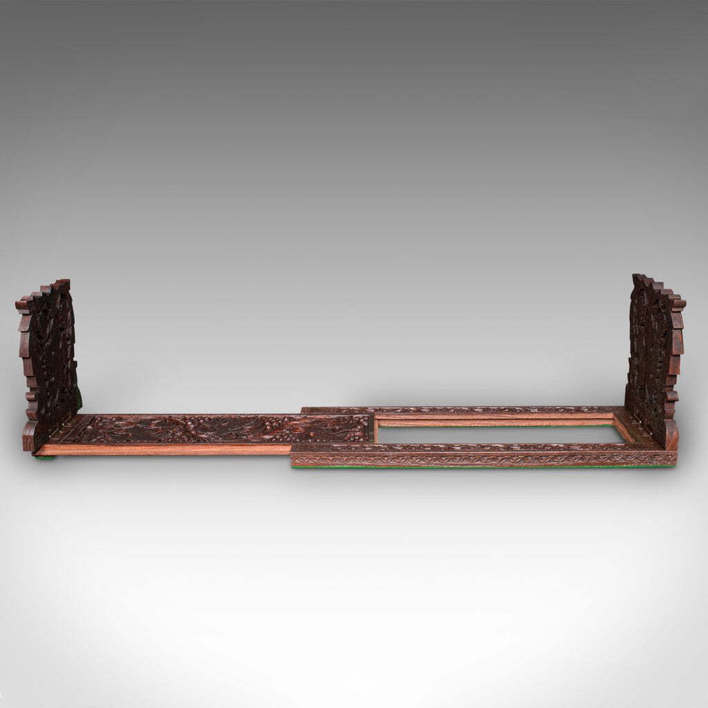 Antique Extending Book Slide, Anglo Indian, Carved Teak, Novel Rest, Victorian photo Home Decor