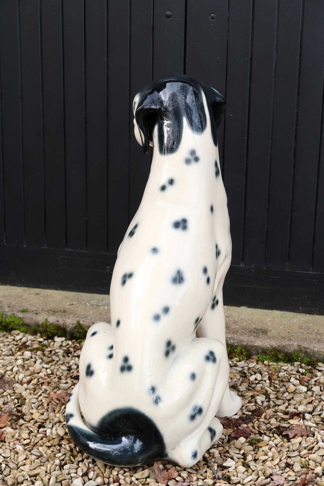1980s Huge Ceramic Dalmatian Dog Statue / Vintage, Home Decor, Blanc And White photo 941.0