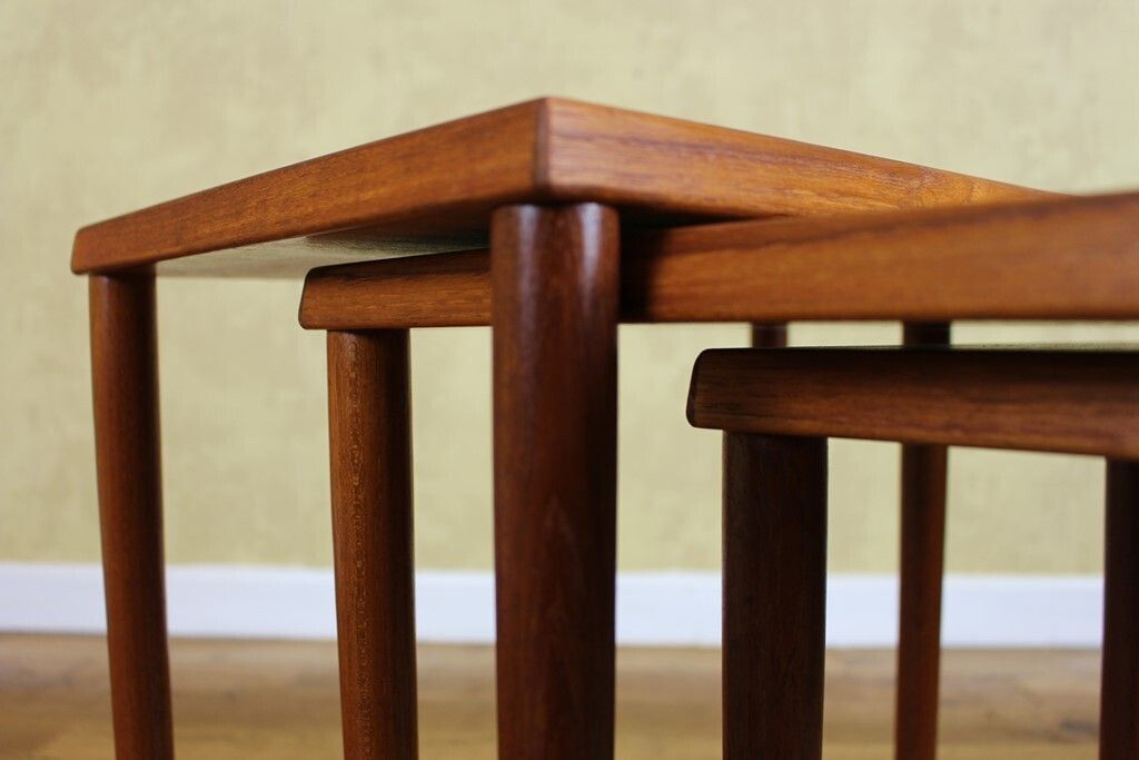 Stylish Danish Teak Nest Of 3 Small Tables photo buy