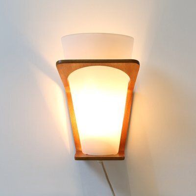 Wall Lamp In Curved Teak Plywood By Louis Kalff For Philips, 1959
