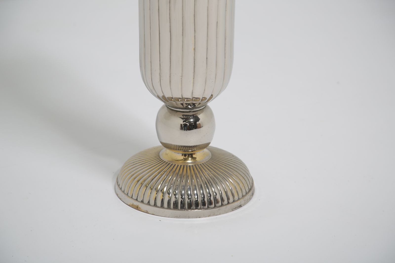 Vintage American Very Tall Ribbed Trumpet Flute Vase, 1950s. photo furniture