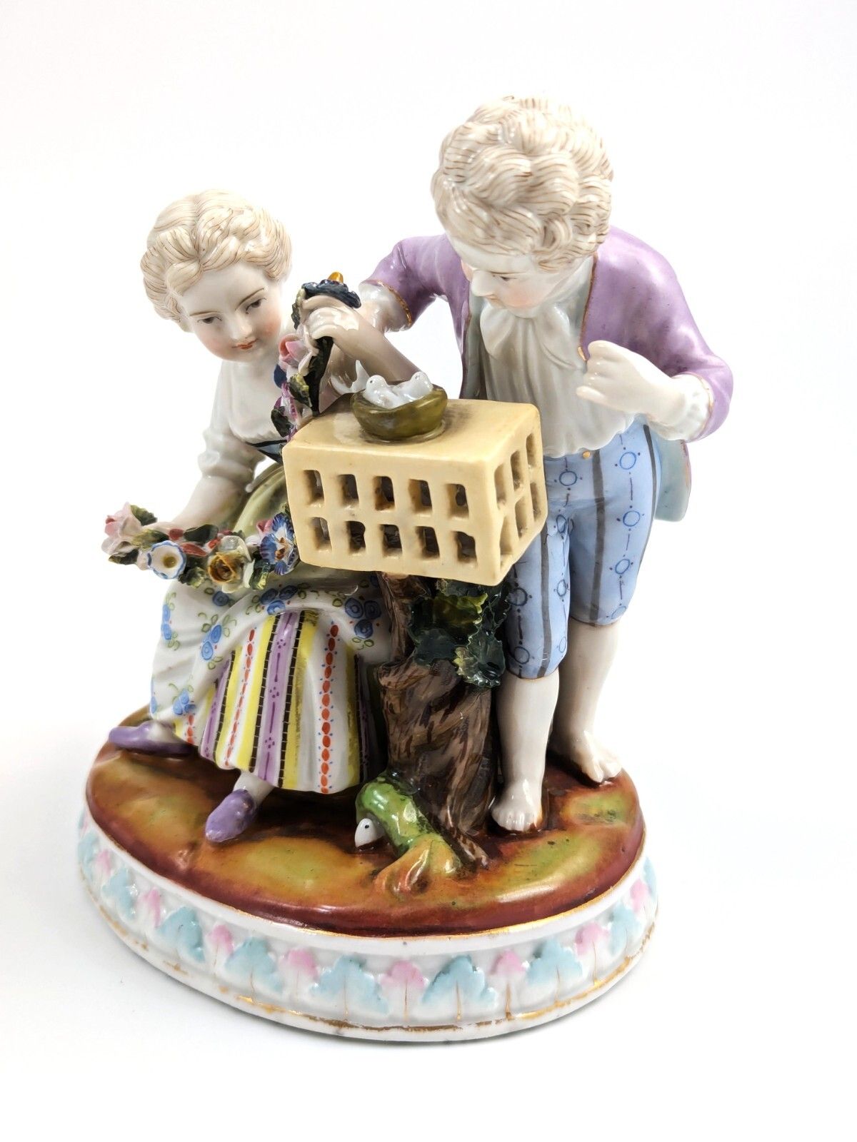 Antique Porcelain Figurine Of Gardener Children, C. 19th Century photo furniture
