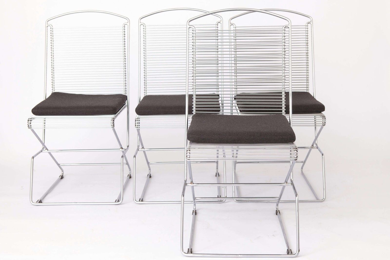 4 Chromed Vintage Chairs 1980s By Till Behrens For Schlubach, Germany photo furniture