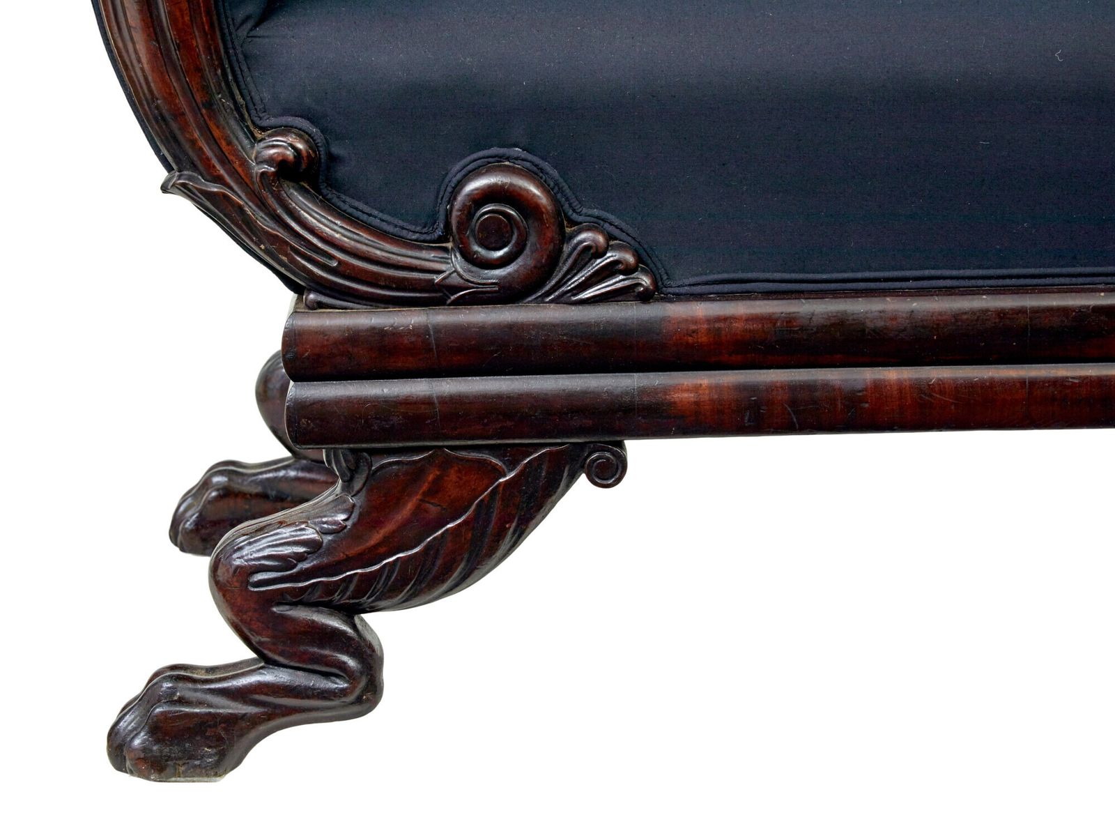 19th Century William IV Carved Mahogany Chaise Longue photo buy