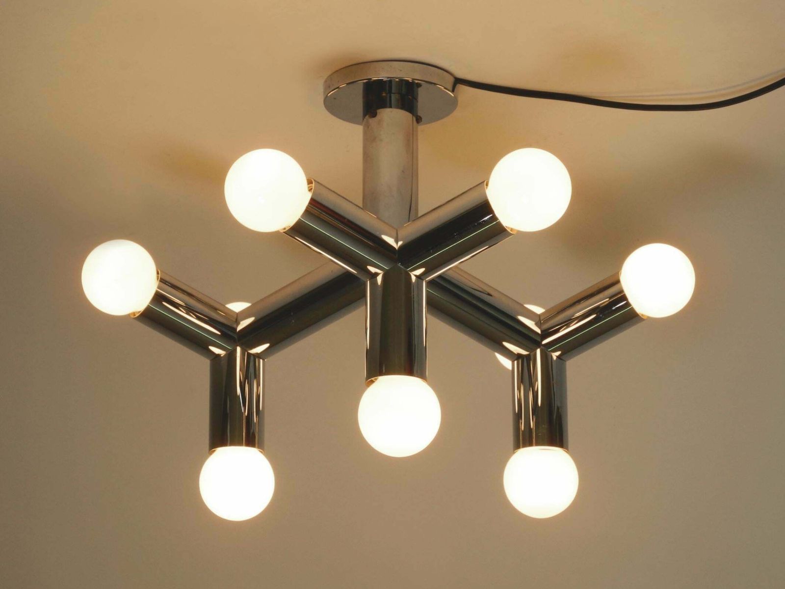Very Rare 1960s Space Age Chrome Ceiling Lamp By J.T. Kalmar Austria photo 2369.0