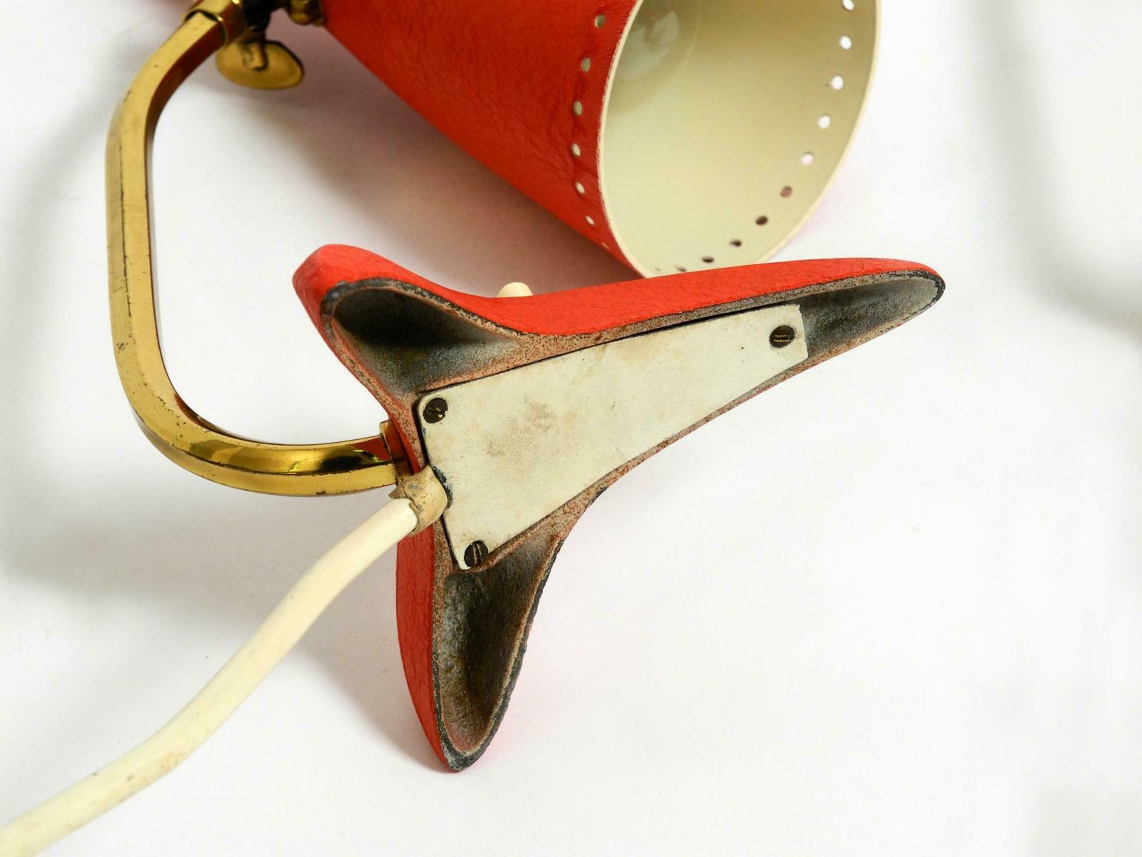 1895.0 Pair Of Beautiful Red Mid Century Diabolo Crow's Foot Table Lamps From Cosack photo