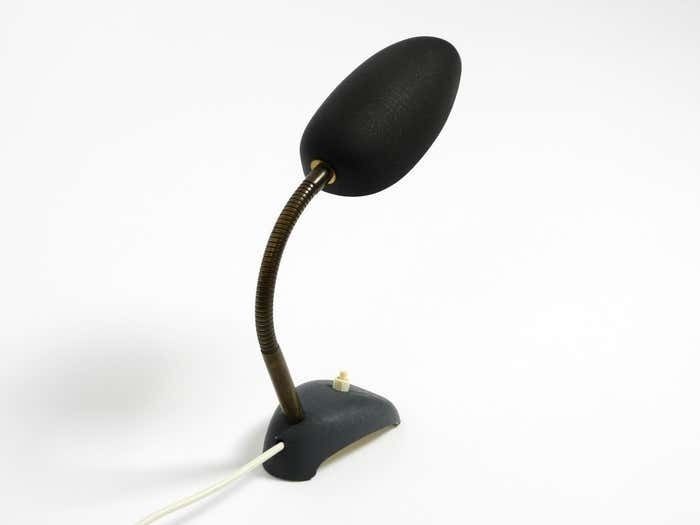 Beautiful Small 1950s Table Lamp With Metal Gooseneck From Gebrüder Cosack photo buy