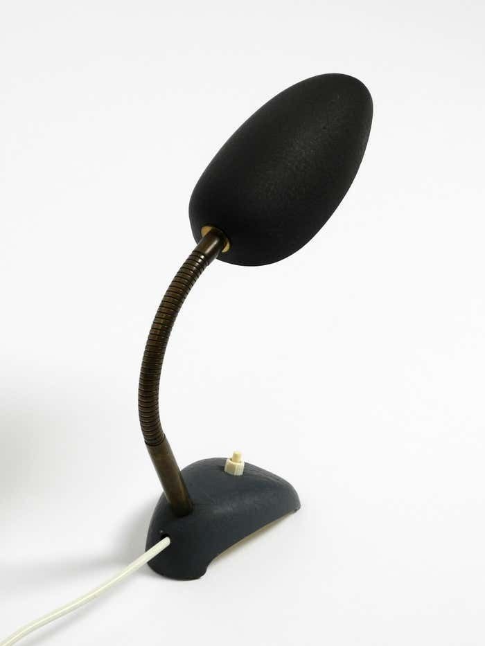 photo vinterior Beautiful Small 1950s Table Lamp With Metal Gooseneck From Gebrüder Cosack