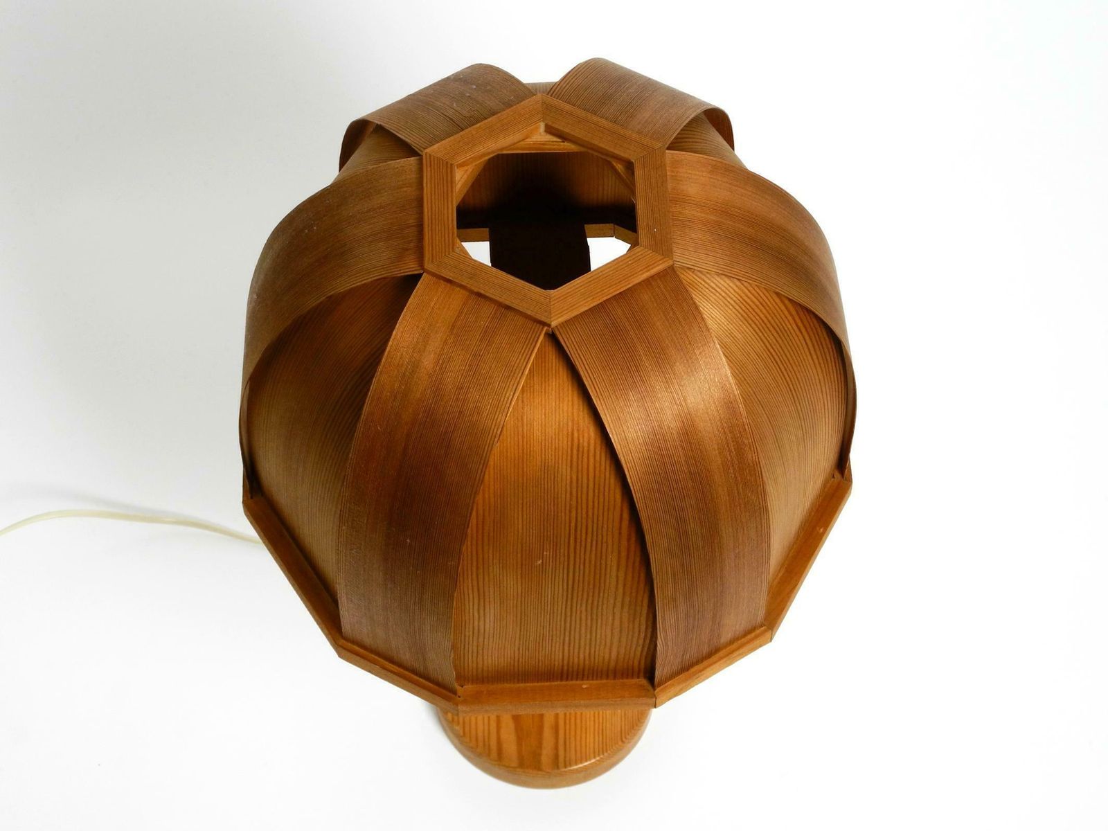 Very Rare 1970s Swedish Pine Bent Veneer Table Lamp By Gb Solbackens Svarveri photo 1268.0