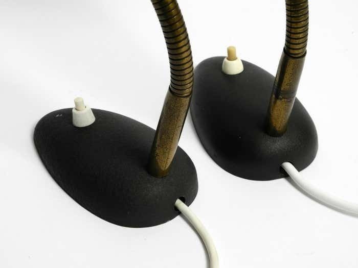 photo for sale Pair Of Beautiful Small 50s Metal Table Lamps With Goosenecks By Gebrüder Cosack