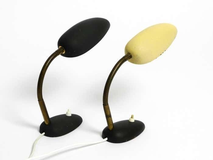 photo buy Pair Of Beautiful Small 50s Metal Table Lamps With Goosenecks By Gebrüder Cosack