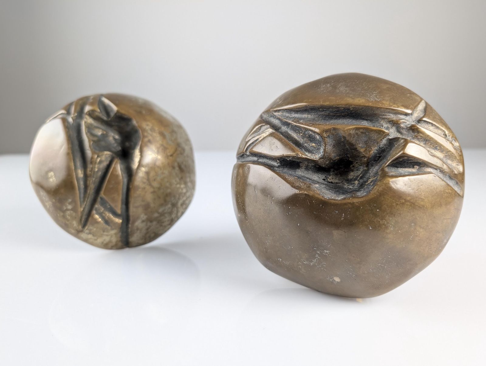 photo for sale Brutalist Bronze Double Door Handle 1970s