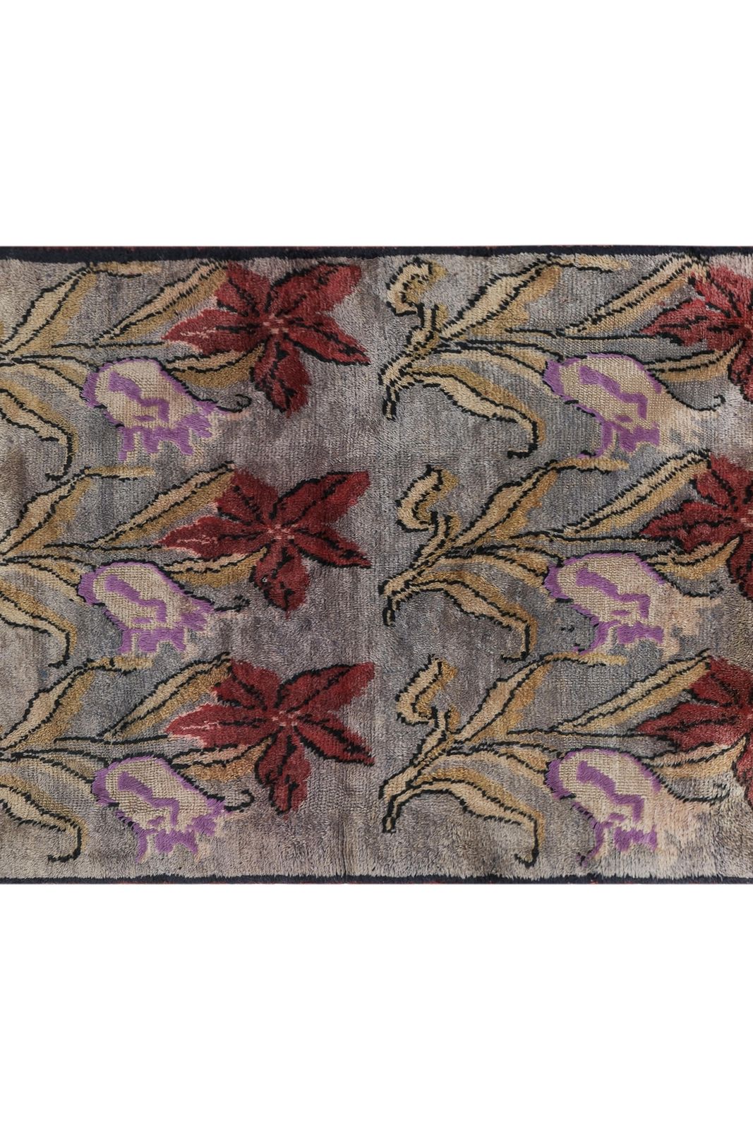Mid Century Modern Tulu Turkish Tulu Rug With Tulip Pattern In Red 3'8'' X 5'7'' photo Textiles