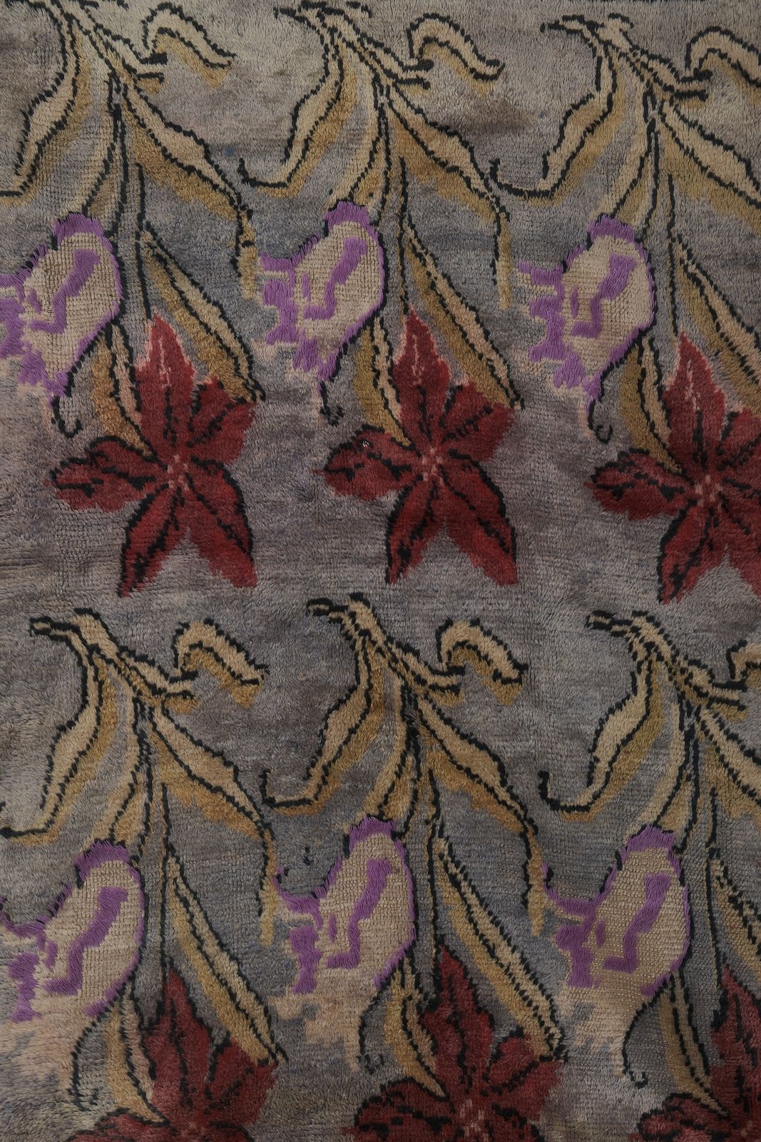 Mid Century Modern Tulu Turkish Tulu Rug With Tulip Pattern In Red 3'8'' X 5'7'' photo buy