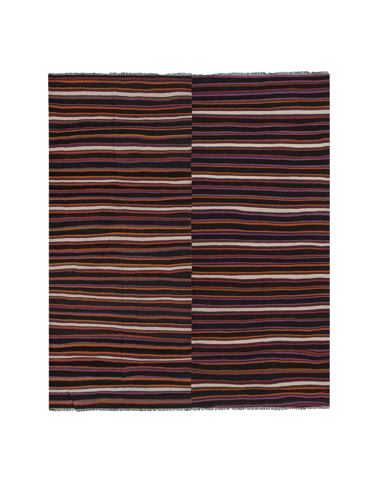 Striped Turkish Kilim Rug 9'1'' X 11'1''