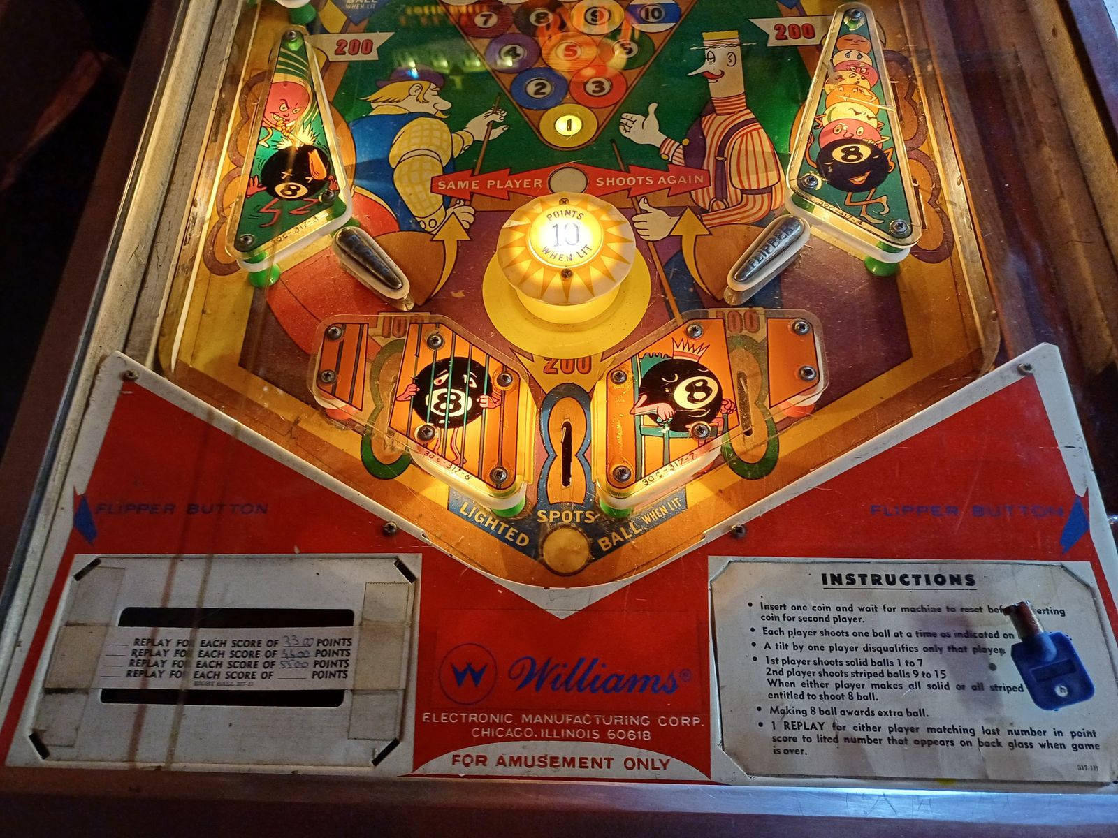 Williams 8 Ball Pinball Machine 1966 photo Home Decor
