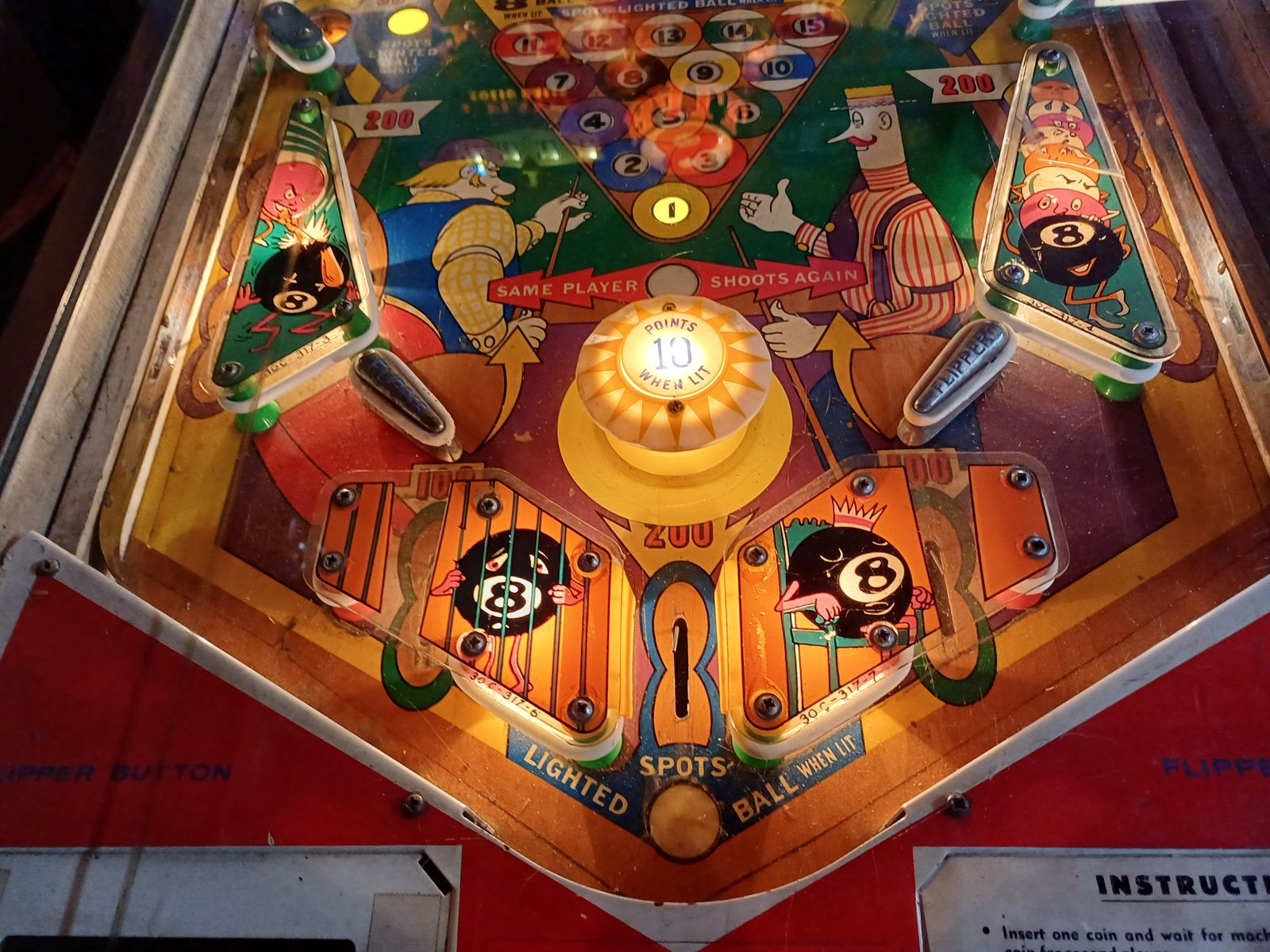 Williams 8 Ball Pinball Machine 1966 photo vintage